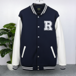 Men's Premium China Varsity Jacket ( White + Navy)