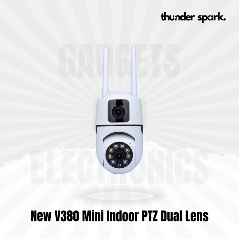 New V380 Mini PTZ dual lens camera 360° coverage AI motion tracking 4MP HD two-way audio indoor security camera Bangladesh