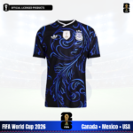 Argentina adidas 2026 away football shirt in black with swirling blue pattern