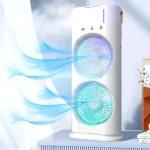 Rechargeable portable light humidifier double-ended spray fan with 7 colors LED mist and fan Bangladesh