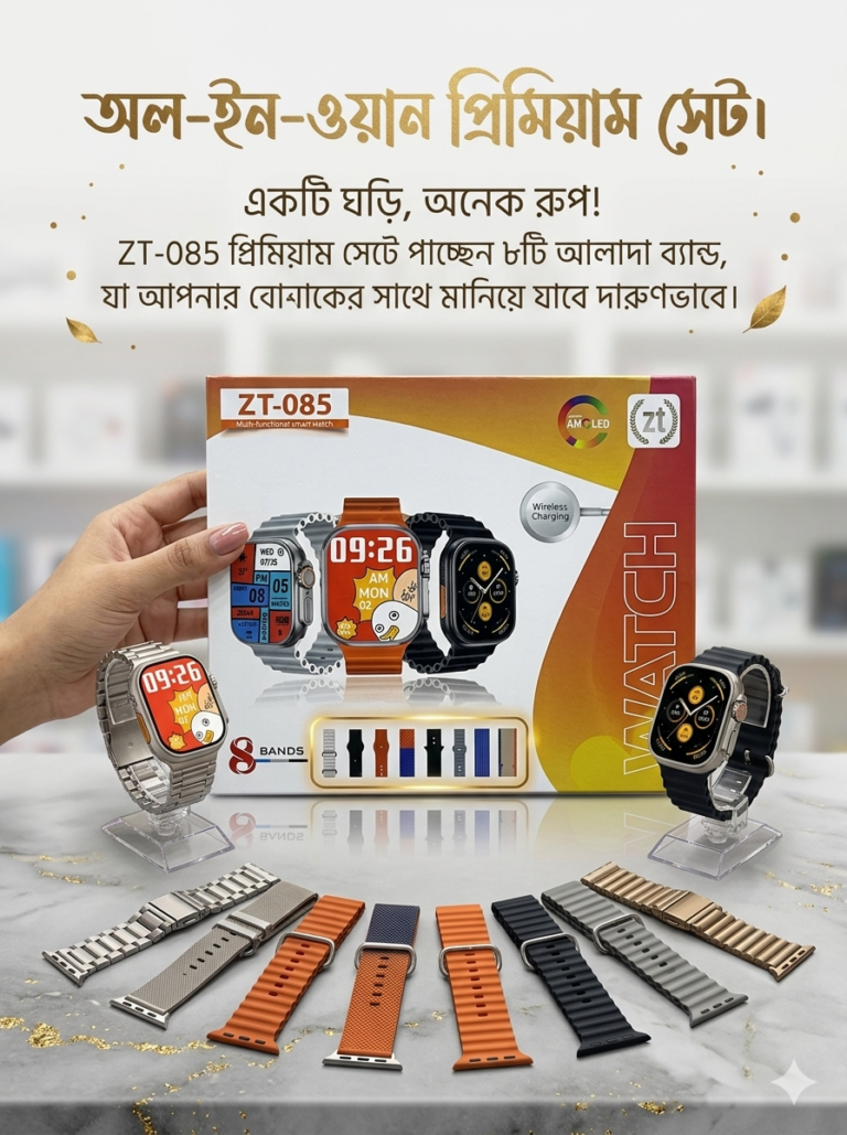 ZT-085 Premium Smartwatch Set – unique design with Bluetooth calling HD display